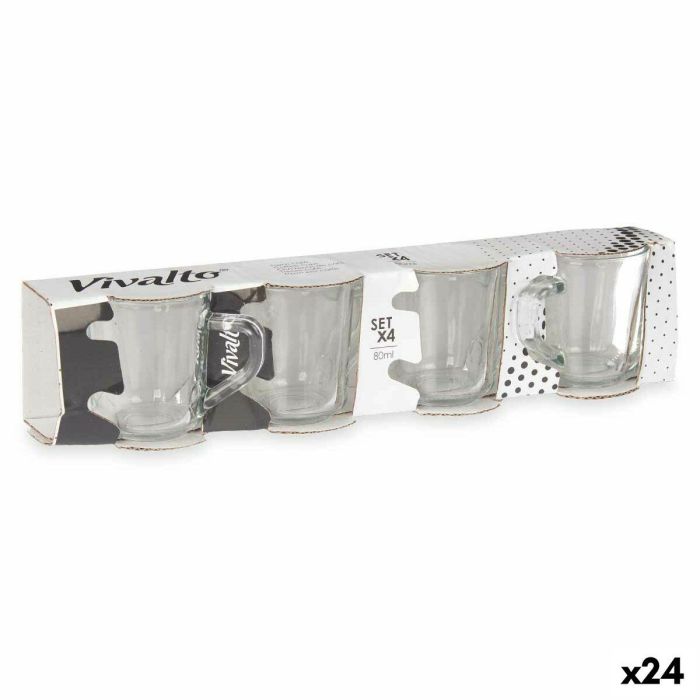 Juego de Tazas de Café Vivalto RYG2046 Transparente Vidrio 80 ml (24 Unidades)