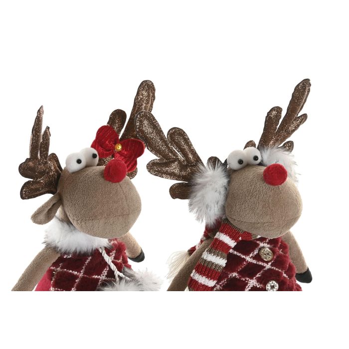 Figura Navidad Alpina DKD Home Decor Verde Rojo 13 x 60 x 23 cm (4 Unidades) 1