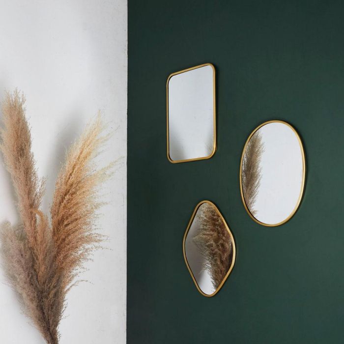 Home Deco Factory Espejo Rectangular Dorado 34x25 cm 4