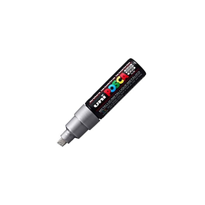 Posca Marcador Pc-8K No Permanente Punta Biselada 8.0 mm Plata Metálico Posca Marcador Pc-8K No Permanente Punta Biselada 8.0 mm Plata Metálico