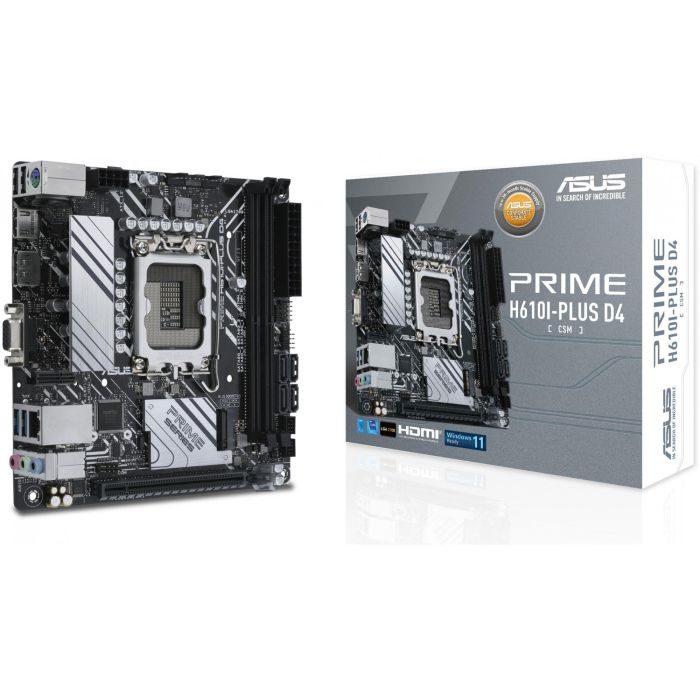 Asus PRIME H610I-PLUS D4-CSM Placa Base Intel H610 LGA 1700 Mini ITX DDR4 90MB1B20-M0EAYC