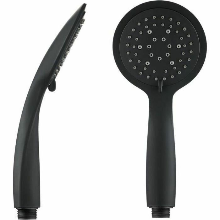 ROUSSEAU Teleducha Hebe 100 mm Negro con Recubrimiento ABS Antical 5 Tipos de Chorro