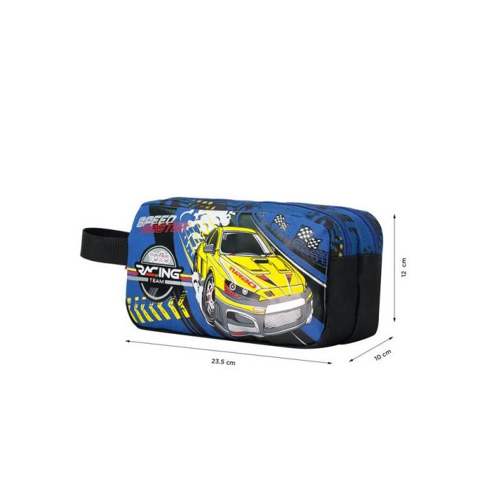 Totto Estuche Escolar de Carreras de Coches Velocity, Azul/Amarillo, AJ52VLC001-2310-6J7U 1 Totto Estuche Escolar de Carreras de Coches Velocity, Azul/Amarillo, AJ52VLC001-2310-6J7U 1