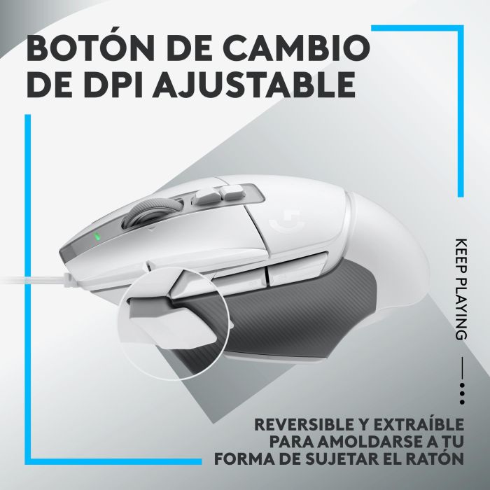 Logitech G G502 X - Ratón Gaming Óptico con Cable, Blanco, Sensor HERO 25600 DPI, 11 Botones Programables, USB para PC/Mac 7 Logitech G G502 X - Ratón Gaming Óptico con Cable, Blanco, Sensor HERO 25600 DPI, 11 Botones Programables, USB para PC/Mac 7