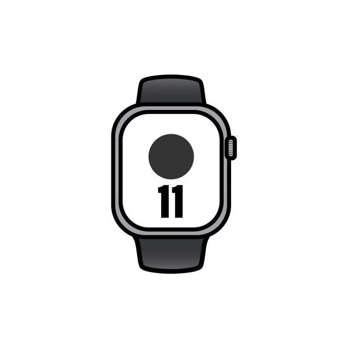 Apple Watch Series 11 GPS/Celular 42mm Gris Espacial Correa Deportiva Negra (S/M) MF8A4QL/A