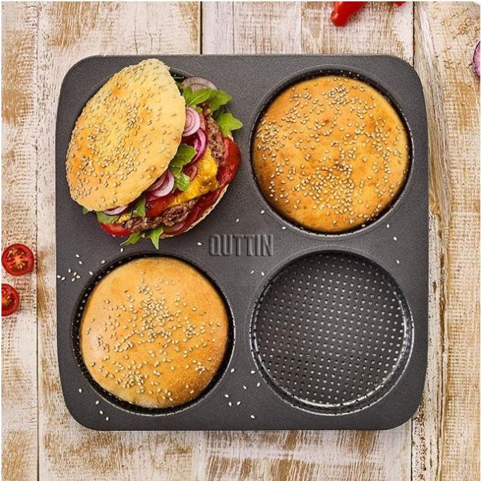 Quttin Molde para 4 Panes de Hamburguesa Perforado 28x28 cm (12 Unidades) 2