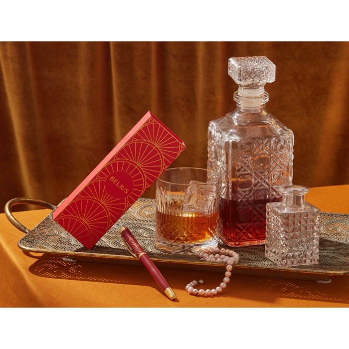 Belius Bolígrafo Soiree Aluminio Color Granate y Dorado Tinta Azul Caja Diseño Art Deco 0.8 mm 1 Belius Bolígrafo Soiree Aluminio Color Granate y Dorado Tinta Azul Caja Diseño Art Deco 0.8 mm 1