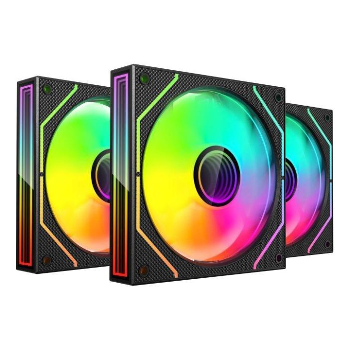 Mars Gaming MF-3DPROKIT Pack 3 Ventiladores 12cm ARGB Infinity Mirror 3D con HUB y Mando a Distancia 1