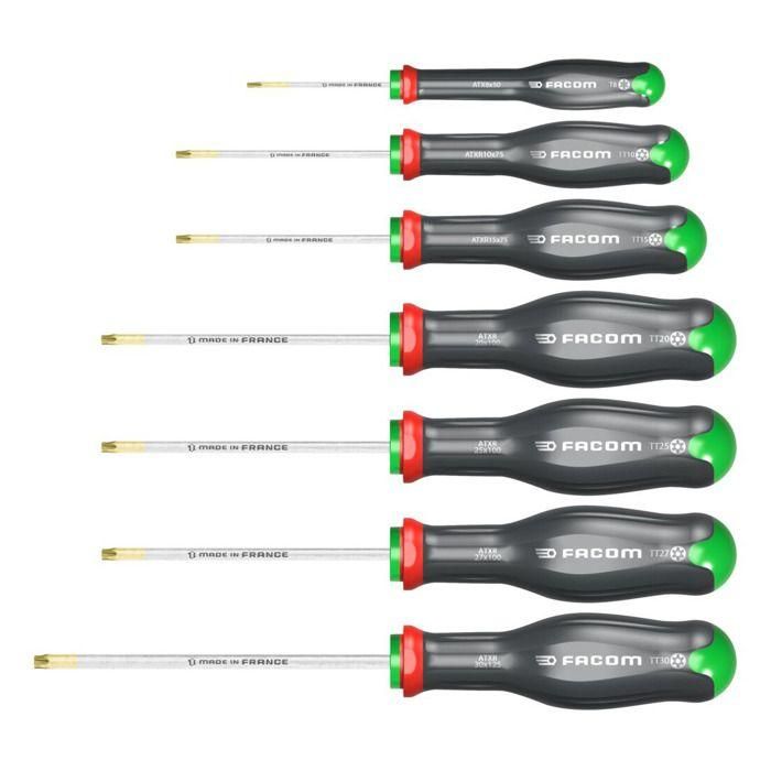 Juego de 7 destornilladores PROTWIST Torx y Resistorx - FACOM - ATXR.J7PB Juego de 7 destornilladores PROTWIST Torx y Resistorx - FACOM - ATXR.J7PB