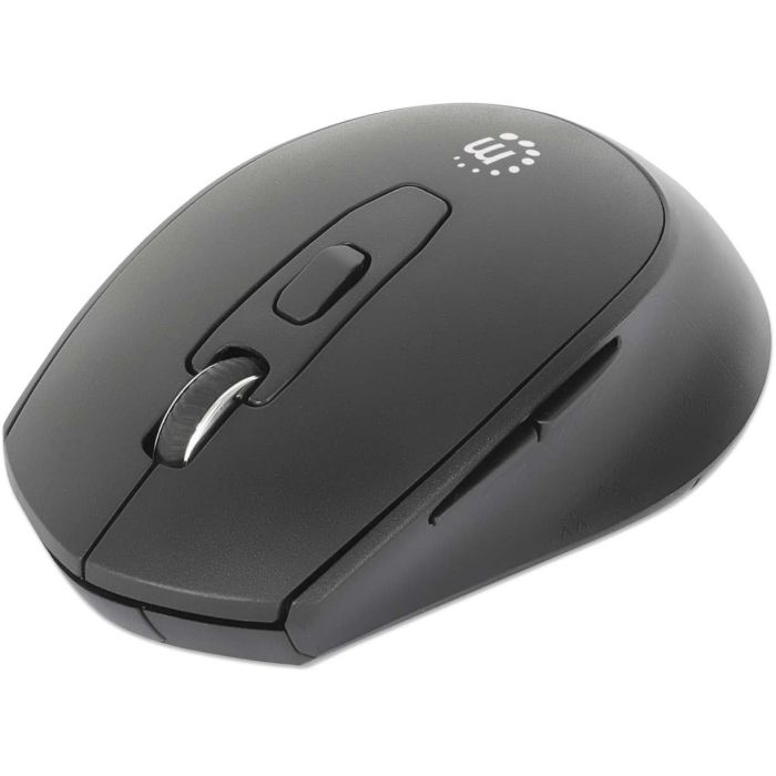MANHATTAN MW6200 Ratón Inalámbrico Óptico USB-A, 6 Botones, Rueda, 1600 DPI, Ambidiestro, Negro