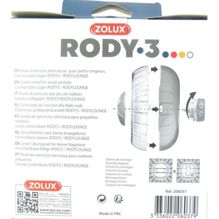 Zolux Rueda de ejercicio silenciosa para pequeños roedores, hámsters, ratones, jerbos, para jaulas Rody3 y Rodylounge - Azul 3 Zolux Rueda de ejercicio silenciosa para pequeños roedores, hámsters, ratones, jerbos, para jaulas Rody3 y Rodylounge - Azul 3