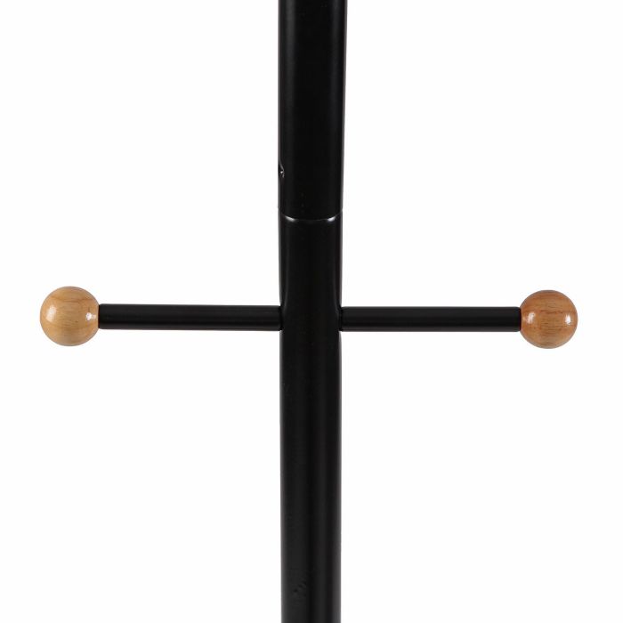 Perchero Negro Con Puntas De Madera Versa 30X180CM 2 Perchero Negro Con Puntas De Madera Versa 30X180CM 2