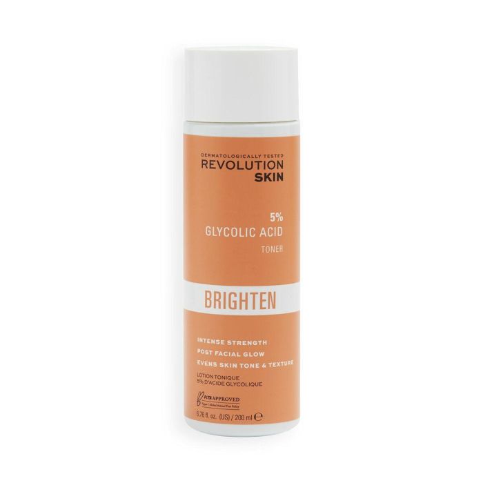 Revolution Skincare Tónico Facial Exfoliante Ácido Glicólico 5% Limpiador y Acondicionador Piel Todo Tipo 200ml Vegano