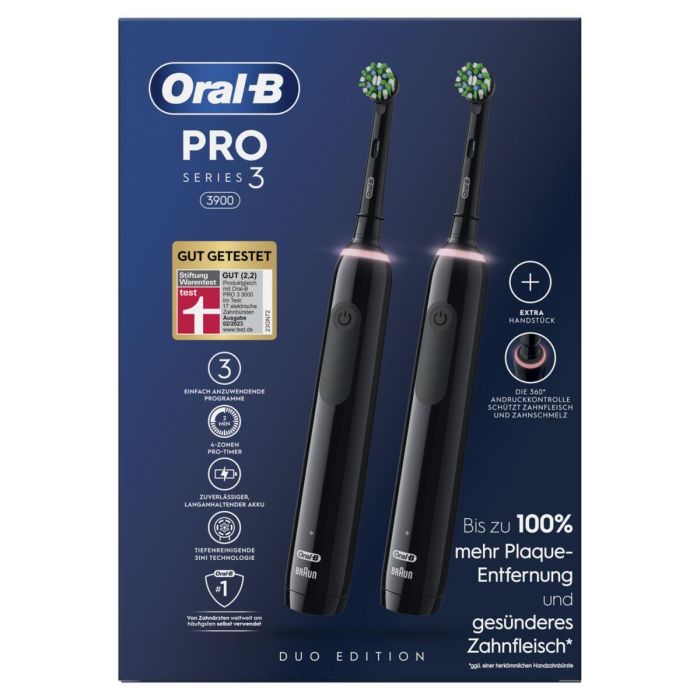 Cepillo de Dientes Eléctrico Oral-B Pro 3 3900 Negro (2 Unidades) 17 Cepillo de Dientes Eléctrico Oral-B Pro 3 3900 Negro (2 Unidades) 17