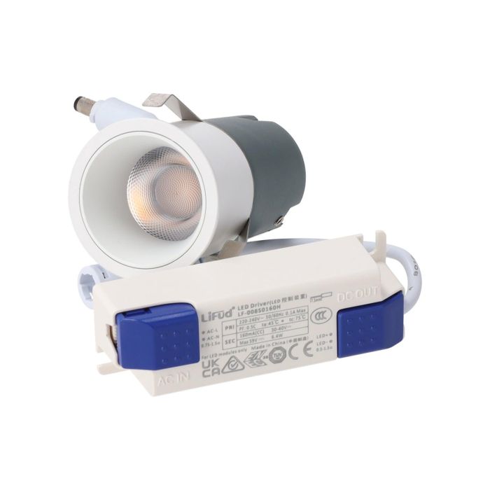Foco Downlight Spot LED 7W 700Lm 2700ºK Blanco Cálido Circular Empotrable SMD3030 CRI 90 Driver No Flicker Regulable 0 Foco Downlight Spot LED 7W 700Lm 2700ºK Blanco Cálido Circular Empotrable SMD3030 CRI 90 Driver No Flicker Regulable 0