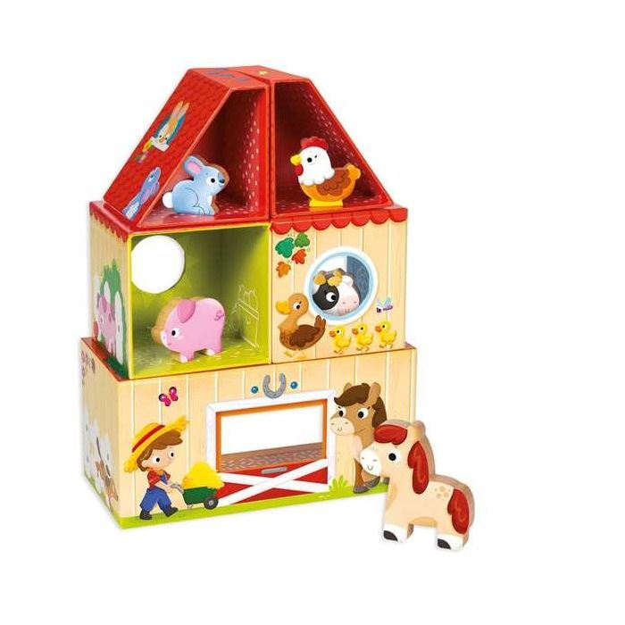 Goula 53470 My First Farm - Granja de Construcción con 5 Animales para Bebés +12 Meses