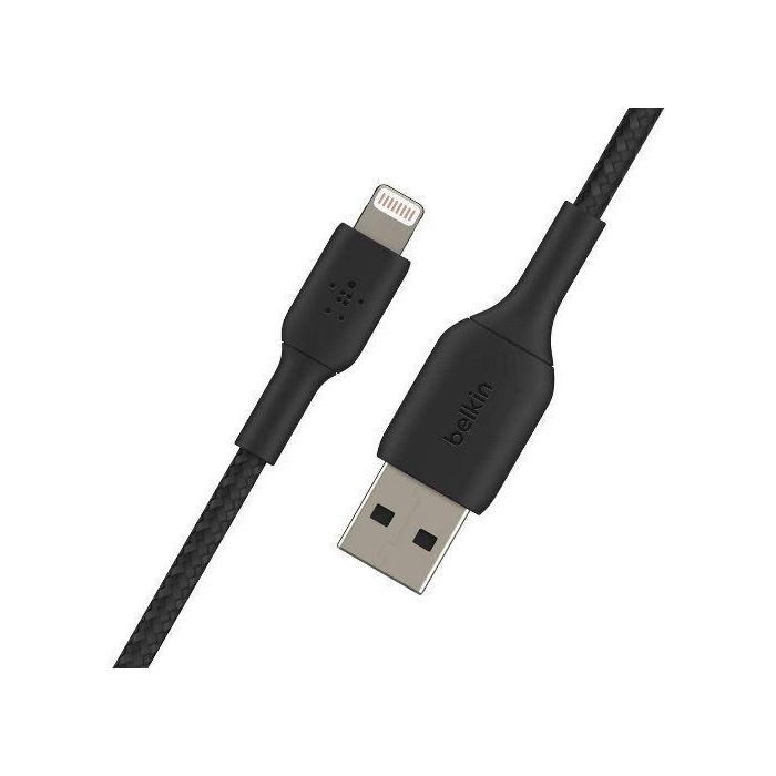 Cable USB a Lightning Belkin CAA002BT2MBK 2 m 200 m Blanco Negro 1