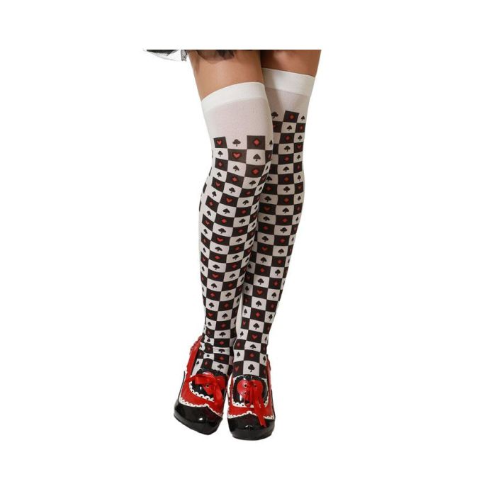 Medias Reina De Corazones para Disfraces de Halloween y Carnaval - Multicolor 0 Medias Reina De Corazones para Disfraces de Halloween y Carnaval - Multicolor 0