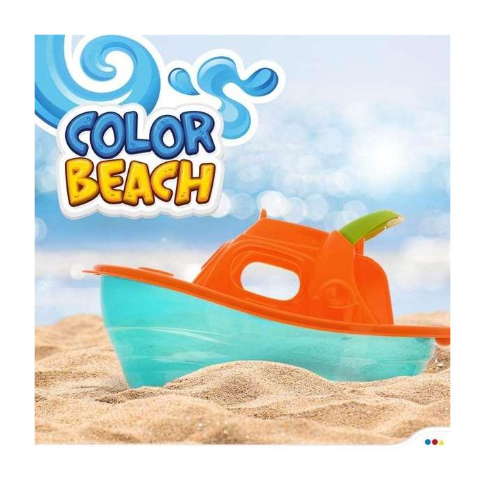 Cubo playa 14 cm con yate 36 cm, pala, rastrillo y 3 moldes en red 10 Cubo playa 14 cm con yate 36 cm, pala, rastrillo y 3 moldes en red 10