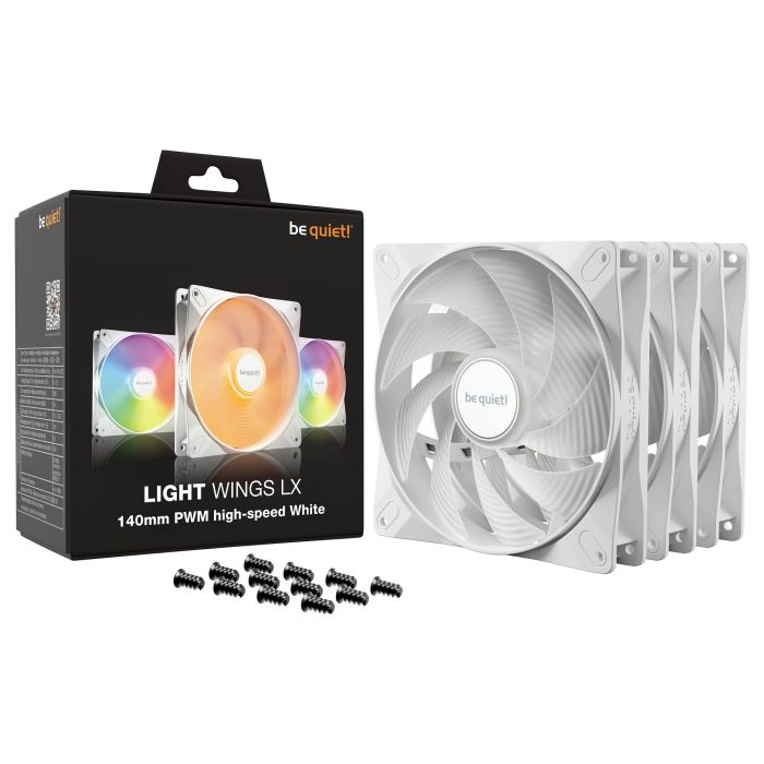 be quiet! LIGHT WINGS LX PWM high-speed Ventilador 140mm Blanco Triple-Pack