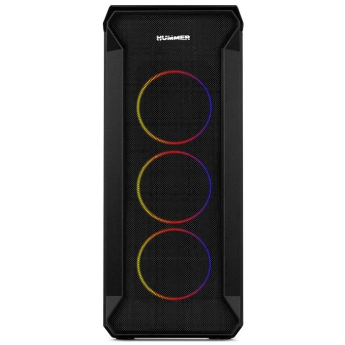NOX NXHUMMERQUANTUM Caja MiniTorre/ATX Negra ARGB con Ventana de Cristal Templado y USB 3.0 3