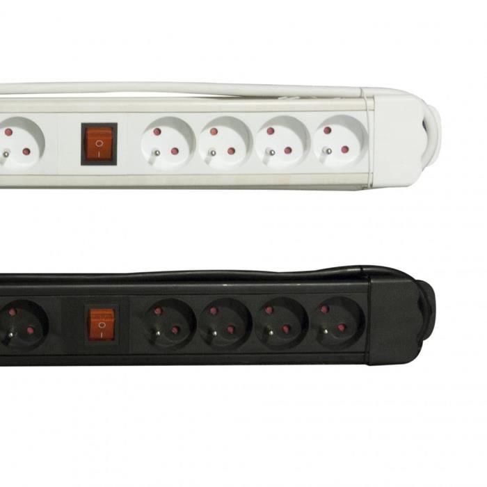 Chacon Regleta Multitoma 8 Tomas 16A con 2 Interruptores, Protección Sobrecarga, Cable 1.5m, Negro 1 Chacon Regleta Multitoma 8 Tomas 16A con 2 Interruptores, Protección Sobrecarga, Cable 1.5m, Negro 1