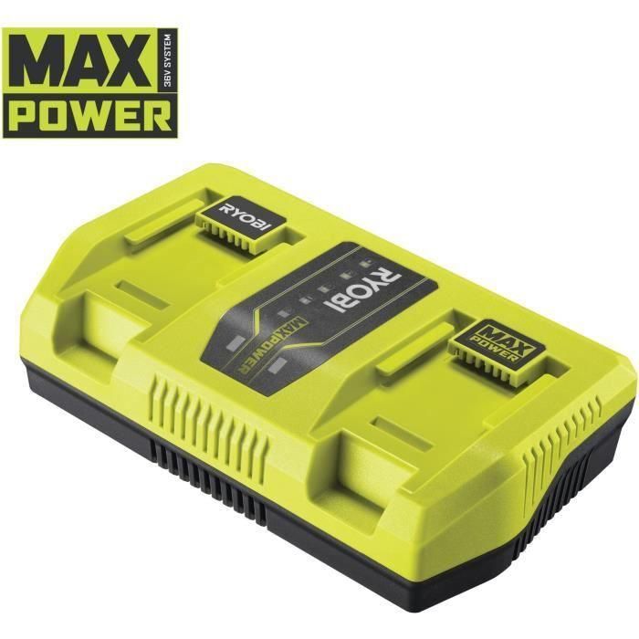 Cargador RYOBI MAXPOWER de 36 V, 2 puertos y 6,0 A 1 Cargador RYOBI MAXPOWER de 36 V, 2 puertos y 6,0 A 1