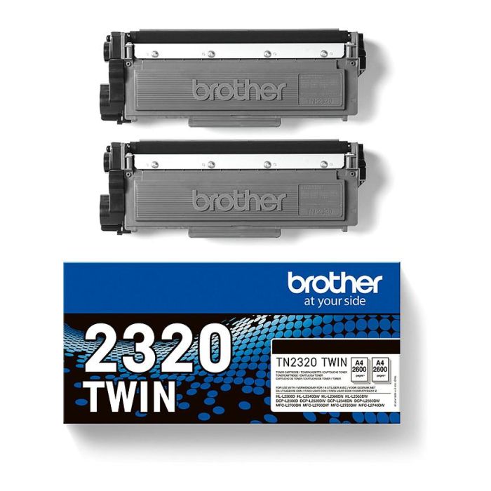 BROTHER pack de 2 cartuchos deToner negro de larga duracion tn2320twin/TN2320TWIN 2