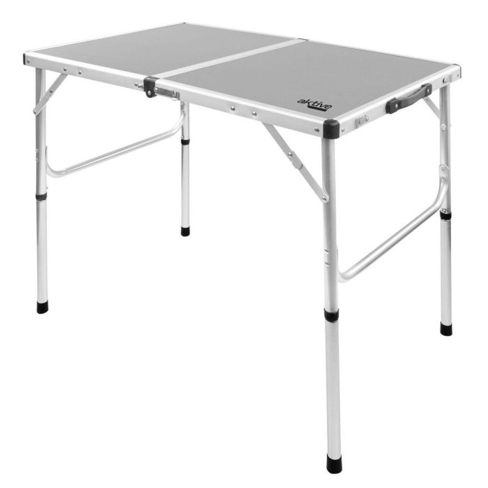 Mesa Plegable Aktive Camping Gris 90 x 70 x 60 cm (2 Unidades) 6