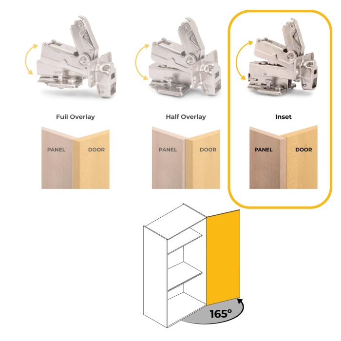 Emuca Lote de 10 bisagras supercodo X91 apertura 165 grados con cierre suave y suplementos Euro, Altura 0, Acero, Niquelado 6