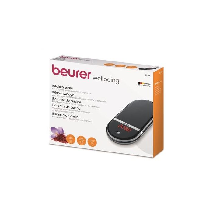 Beurer KS-36 Balanza de Cocina de Precisión con Pantalla Invisible, Tara y Calibrado - Ideal para Especias y Polvos 1 Beurer KS-36 Balanza de Cocina de Precisión con Pantalla Invisible, Tara y Calibrado - Ideal para Especias y Polvos 1