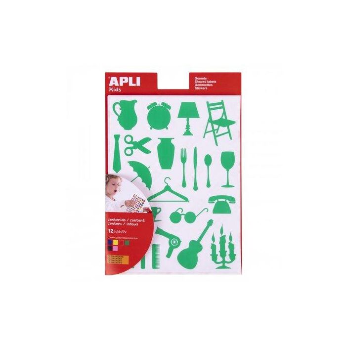 Gomets Apli Bolsa 12H Objetos De Casa 6 Col.Surt.(Am-Az-Ng-Rj-Rs-Vd) 288 Uds. (10117) 10 unidades