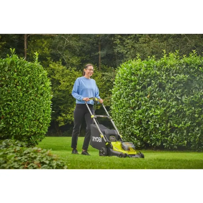Ryobi RYO4892210233462 Cortacésped de empuje 18V Corte Ø 40 cm Recogida y Mulching 2 Baterías 4 Ah Cargador 3