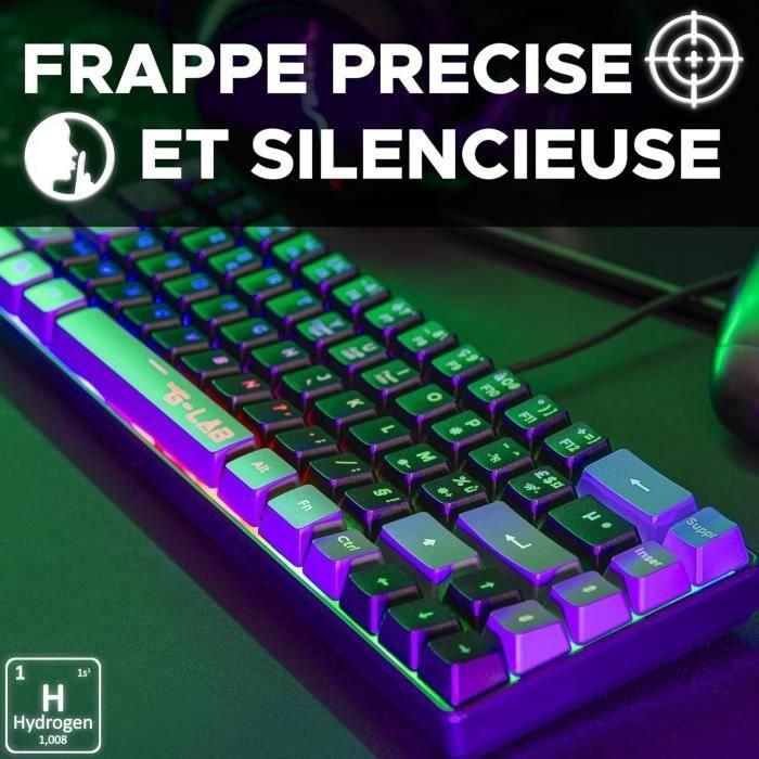 Teclado Gaming - THE G-LAB - KEYZ-HYDRO-BKG/FR - 60% Membrana 2 colores Teclas Negro + Gris 3 Teclado Gaming - THE G-LAB - KEYZ-HYDRO-BKG/FR - 60% Membrana 2 colores Teclas Negro + Gris 3