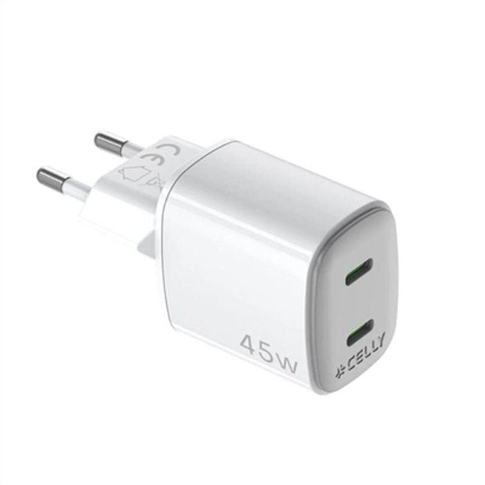 Cargador de Pared Celly UPTC2USBC45WWH Blanco 11 Cargador de Pared Celly UPTC2USBC45WWH Blanco 11