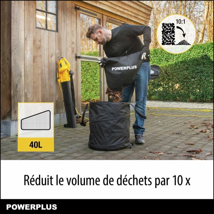 POWER PLUS POWEG4030 Soplador de Hojas Eléctrico 3300 W - Velocidad de Aire 250 km/h 1