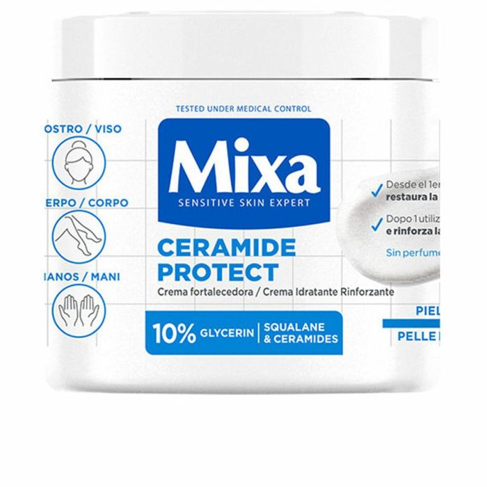 Mixa Crema Fortalecedora Ceramide Protect Piel Muy Seca Rostro Cuerpo Manos 400 ml