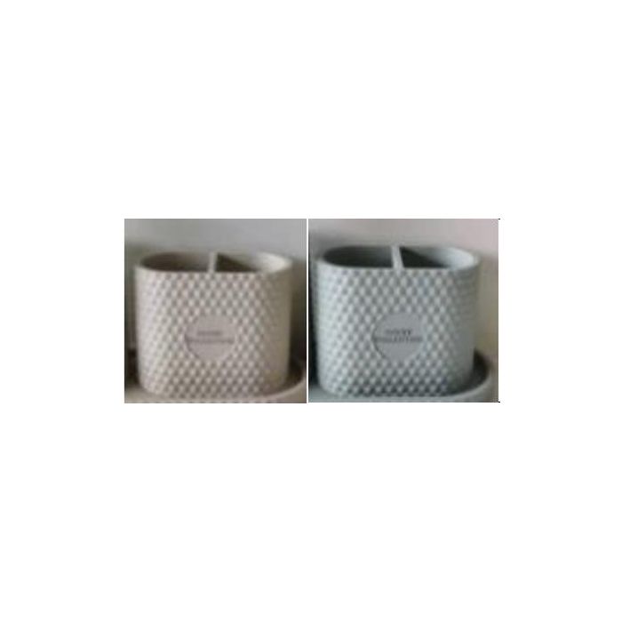 DKD Home Decor Vaso Scandi de Resina Beige Verde, Juego de 4 Vasos, 7x11x13 cm, 1 kg, Apto para Lavavajillas