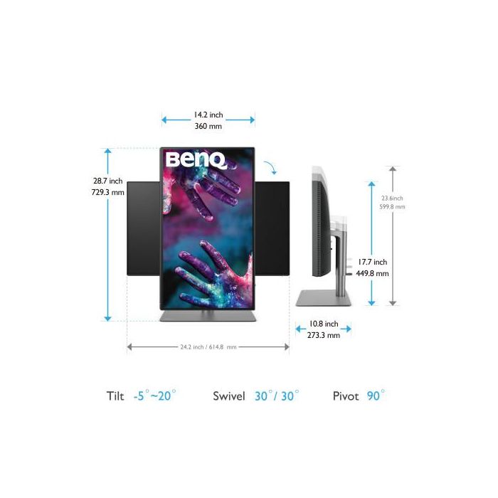 Benq PD2725U 68,6 cm (27") 3840 x 2160 Pixeles 4K Ultra HD LED Negro Benq PD2725U 68,6 cm (27") 3840 x 2160 Pixeles 4K Ultra HD LED Negro