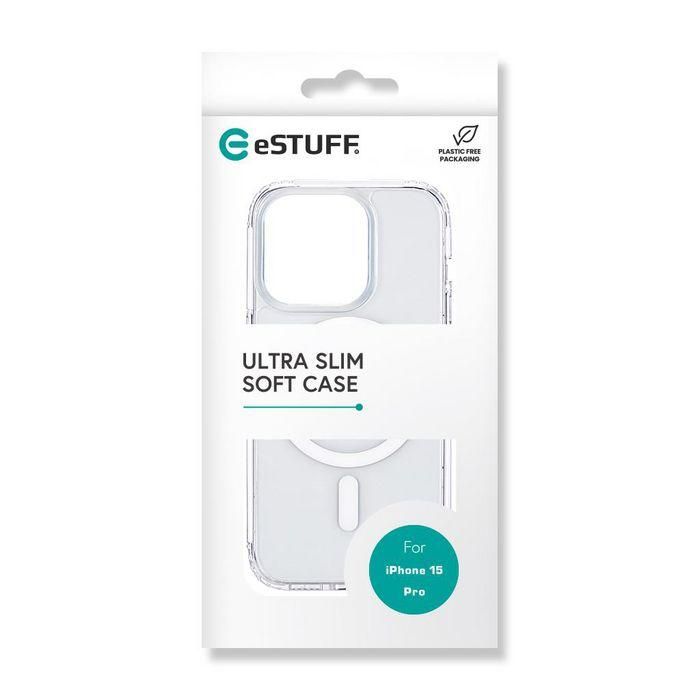 eSTUFF Funda Híbrida Magnética BERLÍN para iPhone 15 Pro - Transparente con MagSafe 8