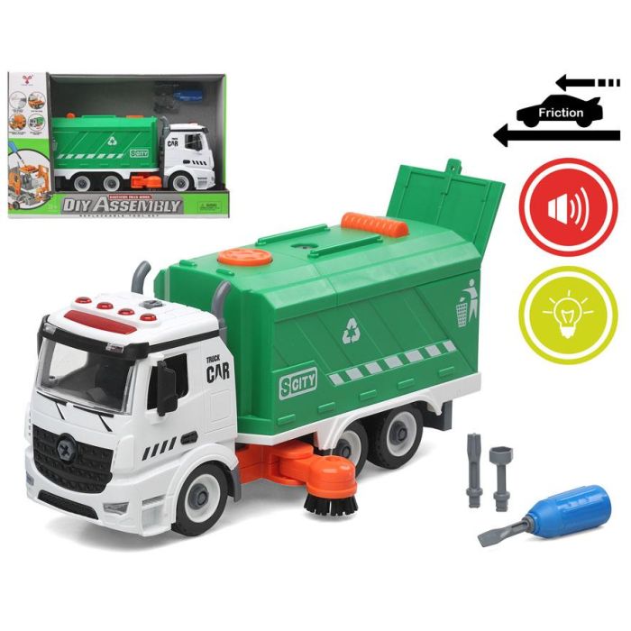 Camiones Resorte Fricción Verde Ciudad Reciclaje 37x25 cm Luz-Sonido 1 Set Camiones Resorte Fricción Verde Ciudad Reciclaje 37x25 cm Luz-Sonido 1 Set