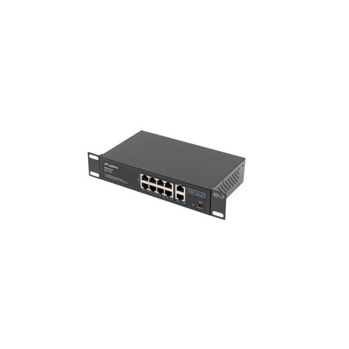LANBERG RSFE-8P-2GE-120 Switch No administrado Gigabit Ethernet (10/100/1000) con PoE, Montaje en Rack 1U Negro 4