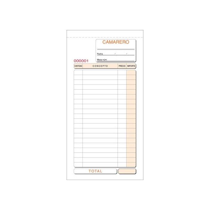 Talonario Camareros 1/3 Triplicado Loan 5 unidades