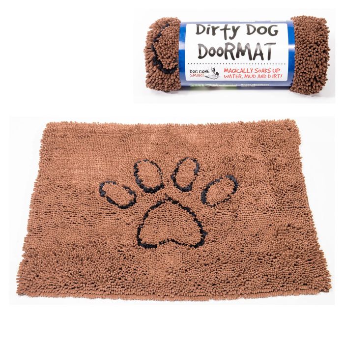 Dog Gone Smart Dirty Dog Doormat Alfombrilla Súper Absorbente para Perros Agua Barro Antideslizante Lavable 79x51 cm Marrón