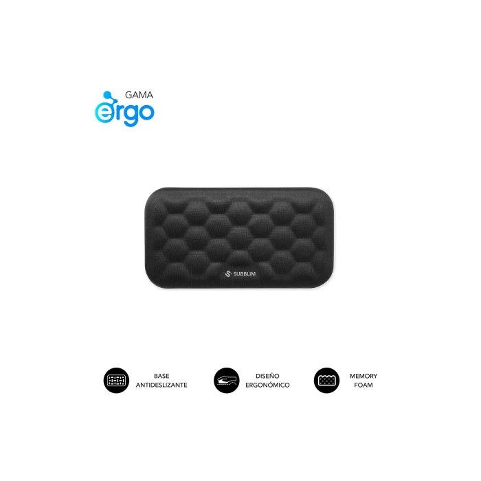 Subblim Reposamuñecas Ergo AirPadding Negro - Soporte Muñeca Ratón - Air Padding - Antideslizante - 130x80x20mm Subblim Reposamuñecas Ergo AirPadding Negro - Soporte Muñeca Ratón - Air Padding - Antideslizante - 130x80x20mm