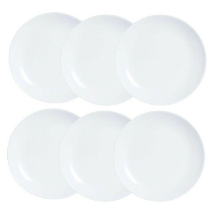 Set de Platos Luminarc Diwali 6 pcs Blanco Vidrio 19 cm 2 Set de Platos Luminarc Diwali 6 pcs Blanco Vidrio 19 cm 2
