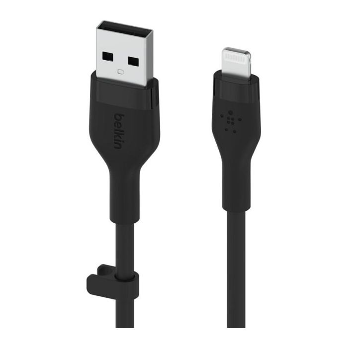 Belkin CAA008BT1MBK Cable USB-A a Lightning Silicona Clip 1m Negro