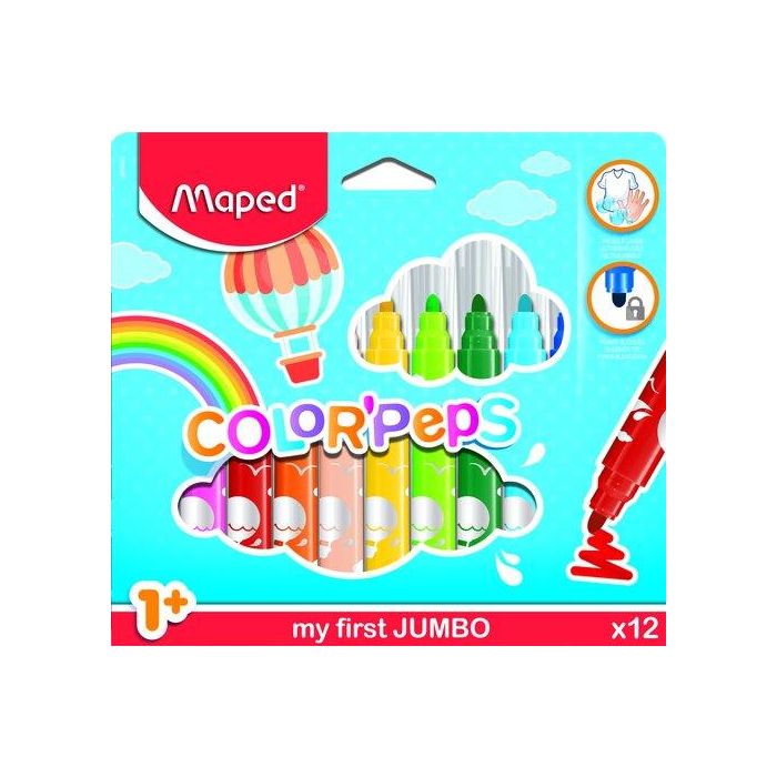 Rotulador Fibra Maped Color´Peps Early Age Jumbo Estuche De 12