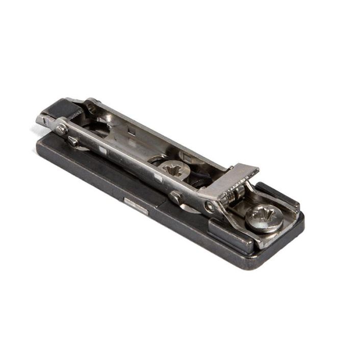 Salice Base Recta ZMK Clip 3R H0 Zamak Titanio para Bisagras Serie 100, 200, B, Silentia+