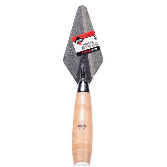 Rubi Paleta Baja PFM24-140 R37314, Paleta Obra 140mm Acero/Madera para Mortero y Argamasa 1